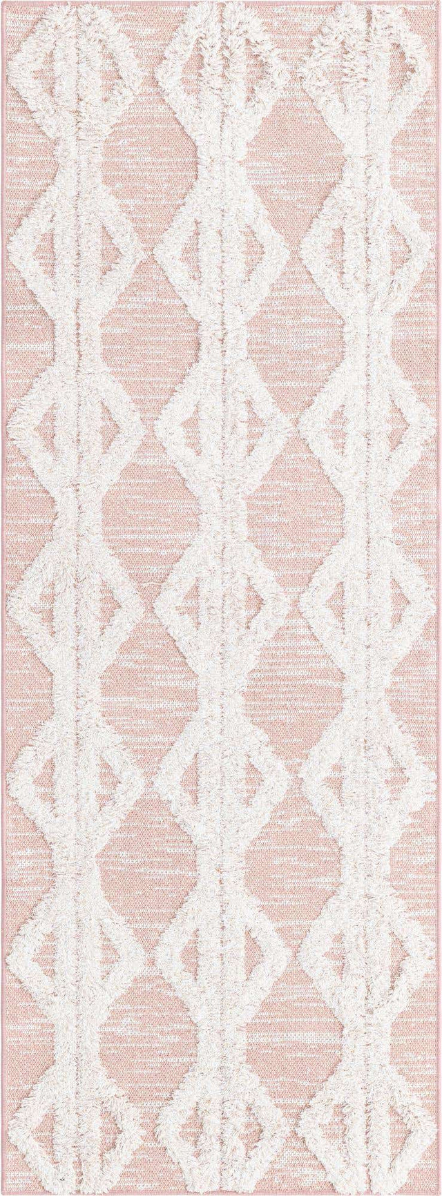 Pink 2' 3 x 6' Sabrina Soto Casa Runner Area Rug 100% Cotton Geometric Pattern All Natural Material Eco Friendly Carpet for Sale at Rug Engine