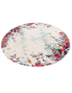 Multicolor 3' 3 x 3' 3 Chromatic Round Area Rug 100% Polypropylene With Cotton Backing Abstract Modern Colorful Carpet Mat for Home Decor & Interior Design for Sale at Rug Engine