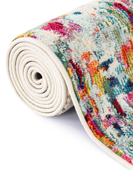 Multicolor 7' 11 x 7' 11 Chromatic Octagon Area Rug 100% Polypropylene With Cotton Backing Abstract Modern Colorful Carpet Mat for Home Decor & Interior Design for Sale at Rug Engine