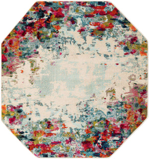 Multicolor 5' x 5' Chromatic Octagon Area Rug 100% Polypropylene With Cotton Backing Abstract Modern Colorful Carpet Mat for Home Decor & Interior Design for Sale at Rug Engine