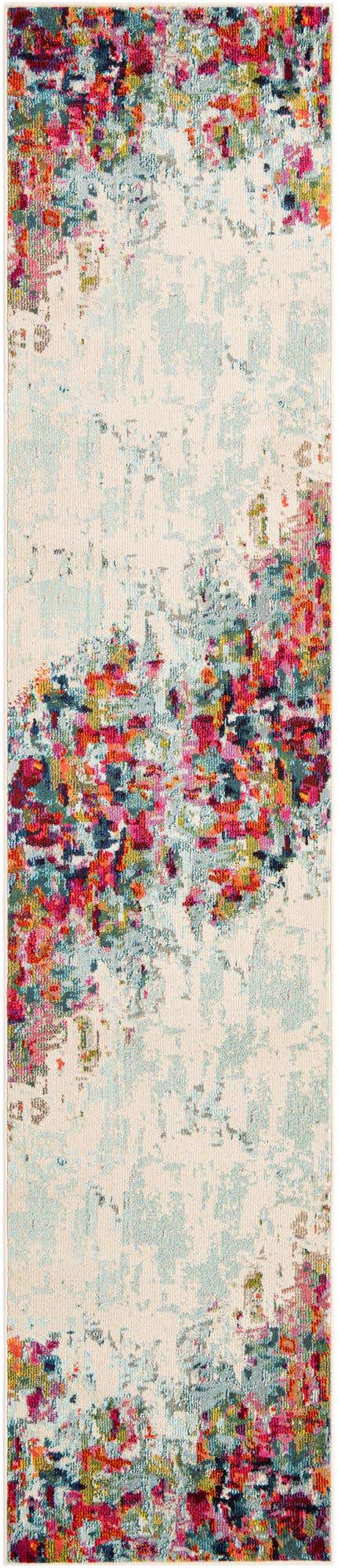 Multicolor 2' 7 x 12' Chromatic Runner Area Rug 100% Polypropylene With Cotton Backing Abstract Modern Colorful Carpet Mat for Home Decor & Interior Design for Sale at Rug Engine