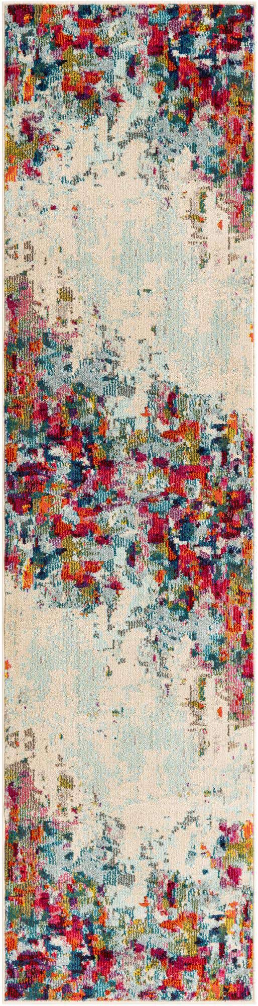 Multicolor 2' x 8' Chromatic Runner Area Rug 100% Polypropylene With Cotton Backing Abstract Modern Colorful Carpet Mat for Home Decor & Interior Design for Sale at Rug Engine