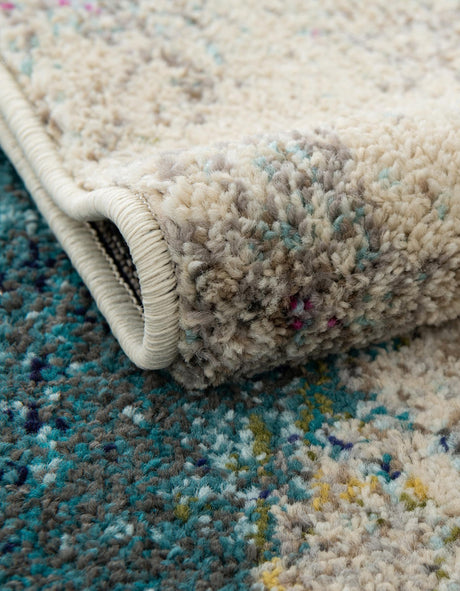 Beige 5' x 8' Chromatic Oval Area Rug 100% Polypropylene With Cotton Backing Abstract Modern Colorful Carpet Mat for Home Decor & Interior Design for Sale at Rug Engine