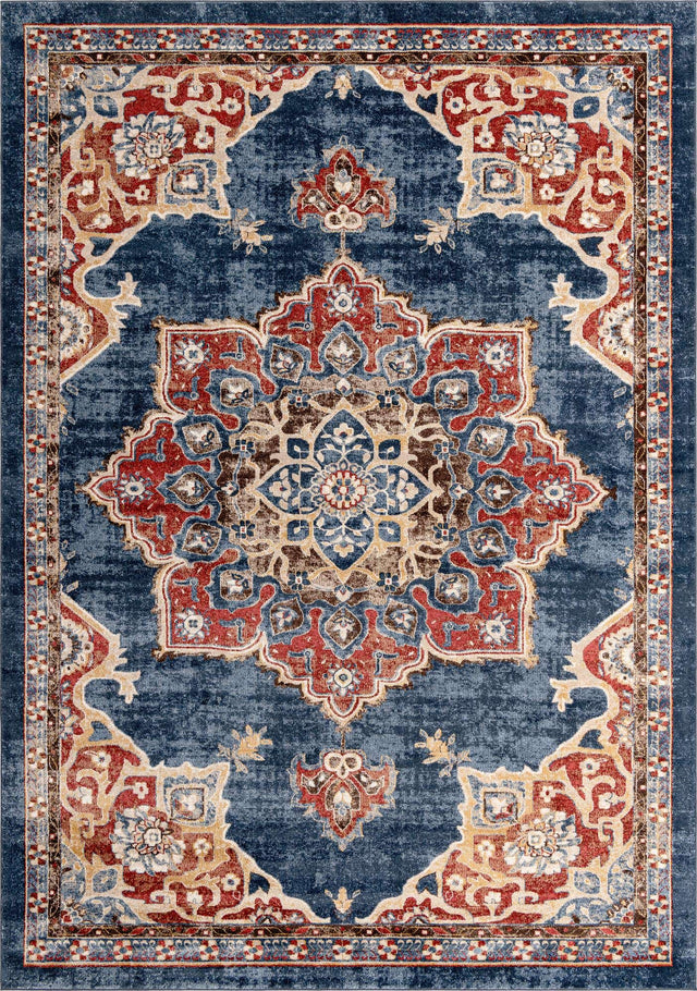 Dark Blue 10' x 14' Utopia Rectangle Area Rug Traditional Vintage Persian Inspired Vivid Color Durable Carpet for Unique Interiors for Sale at Rug Engine