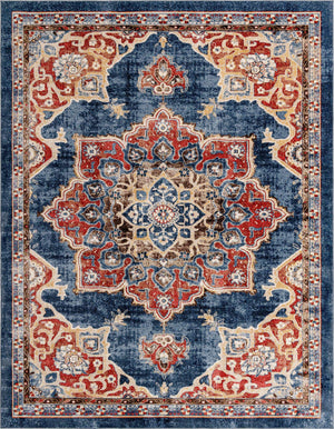 Dark Blue 10' x 13' Utopia Rectangle Area Rug Traditional Vintage Persian Inspired Vivid Color Durable Carpet for Unique Interiors for Sale at Rug Engine