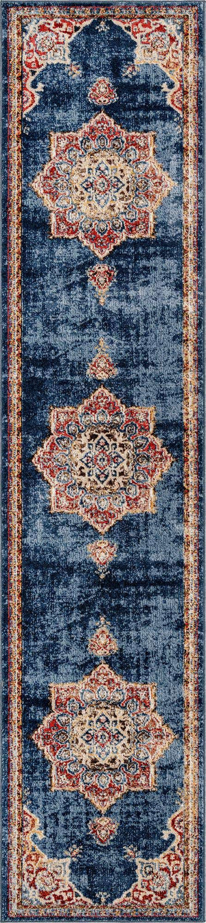 Dark Blue 2' 7 x 12' Utopia Runner Area Rug Traditional Vintage Persian Inspired Vivid Color Durable Carpet for Unique Interiors for Sale at Rug Engine
