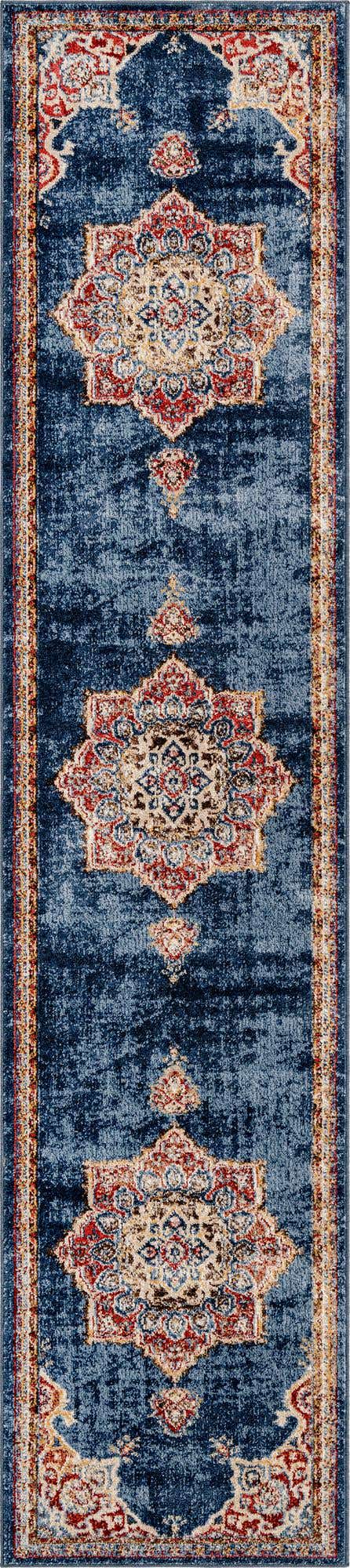 Dark Blue 2' 7 x 12' Utopia Runner Area Rug Traditional Vintage Persian Inspired Vivid Color Durable Carpet for Unique Interiors for Sale at Rug Engine