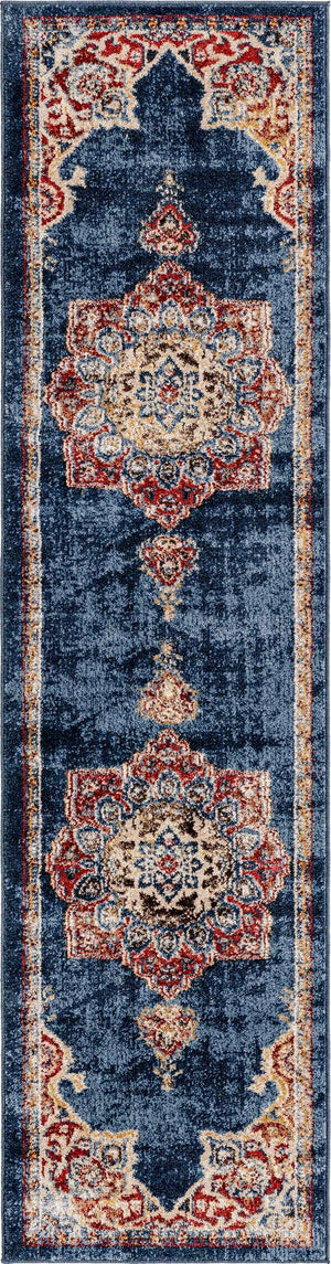 Dark Blue 2' x 8' Utopia Runner Area Rug Traditional Vintage Persian Inspired Vivid Color Durable Carpet for Unique Interiors for Sale at Rug Engine
