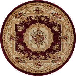 Red 5' 3 x 5' 3 Versailles Round Area Rug