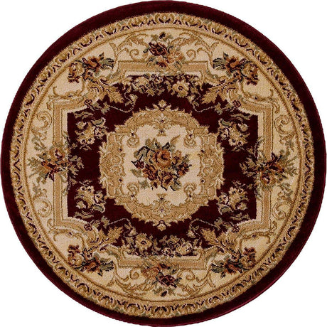 Red 3' 1 x 3' 1 Versailles Round Area Rug