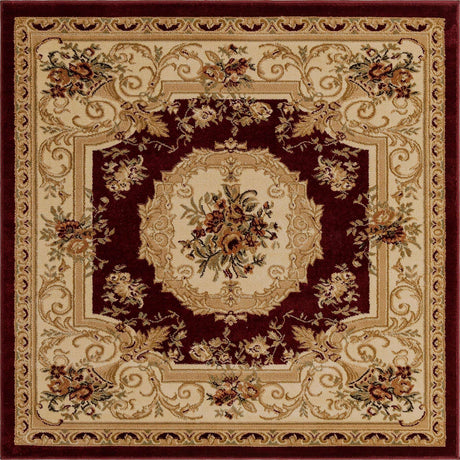 Red 5' 3 x 5' 3 Versailles Square Area Rug