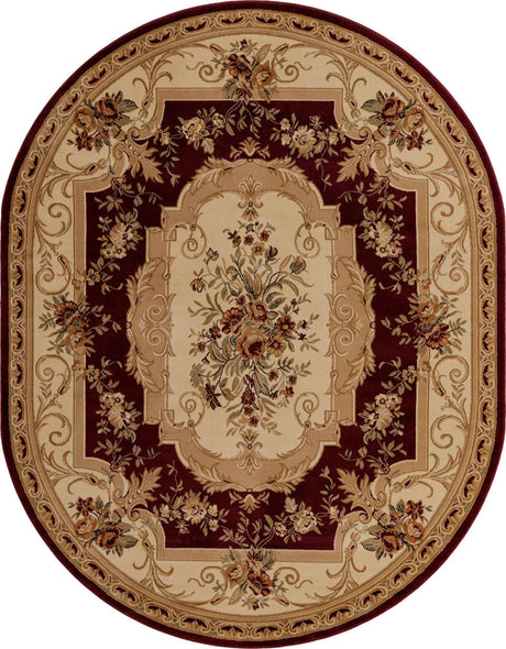 Red 7' 10 x 10' Versailles Oval Area Rug