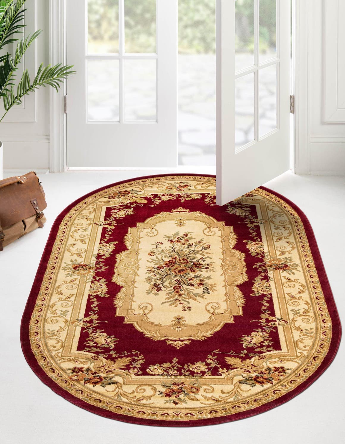 Red 3' 1 x 5' 3 Versailles Oval Area Rug