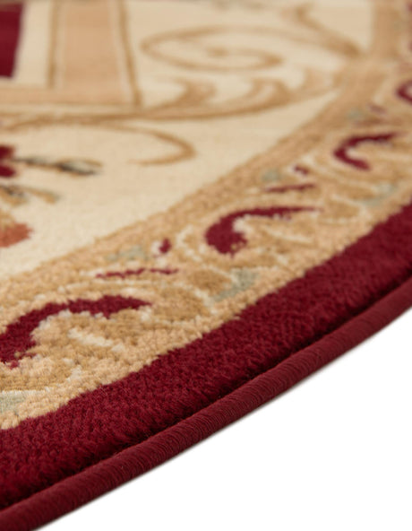 Red 4' 1 x 6' 1 Versailles Oval Area Rug Classic Traditional Motif Indoor Carpet for Hallways, Dining Rooms, Bedrooms, Living Room, Office for Sale at Rug Engine