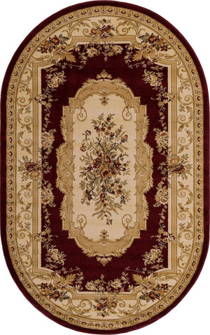 Red 5' 3 x 8' Versailles Oval Area Rug