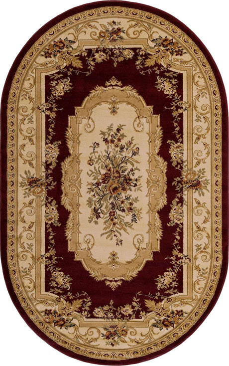 Red 5' 3 x 8' Versailles Oval Area Rug
