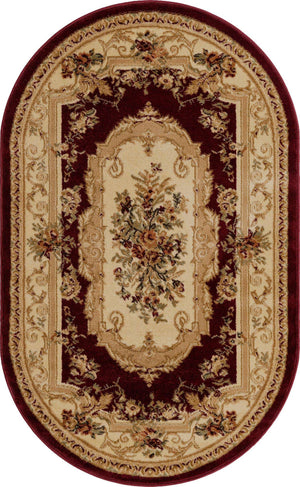 Red 3' 1 x 5' 3 Versailles Oval Area Rug