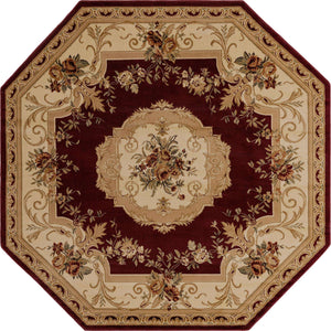 Red 7' 10 x 7' 10 Versailles Octagon Area Rug