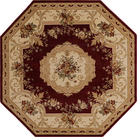 Red 7' 10 x 7' 10 Versailles Octagon Area Rug
