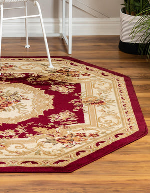 Red 7' 10 x 7' 10 Versailles Octagon Area Rug