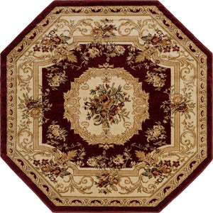 Red 5' 3 x 5' 3 Versailles Octagon Area Rug