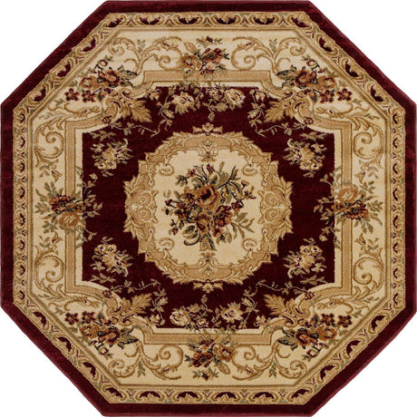 Red 5' 3 x 5' 3 Versailles Octagon Area Rug