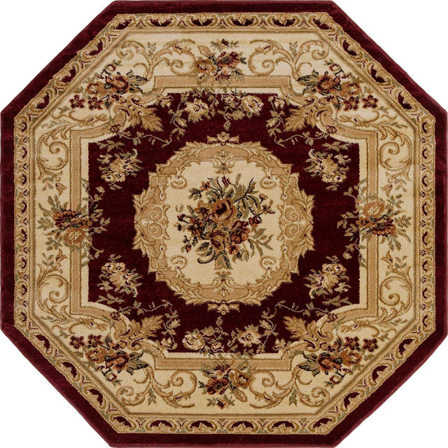 Red 5' 3 x 5' 3 Versailles Octagon Area Rug