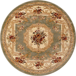 Green 5' 3 x 5' 3 Versailles Round Area Rug