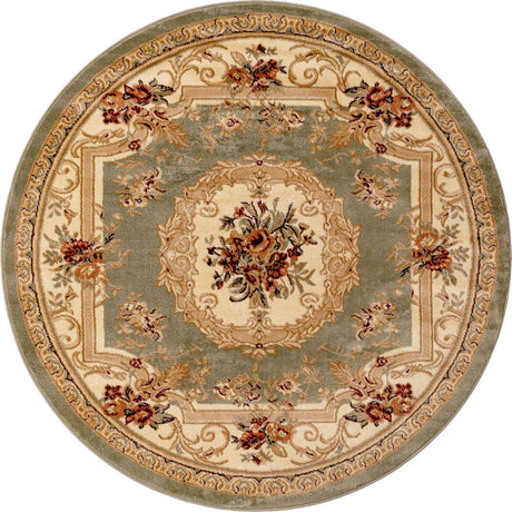 Green 5' 3 x 5' 3 Versailles Round Area Rug