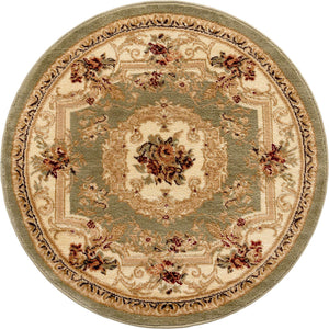 Green 3' 1 x 3' 1 Versailles Round Area Rug