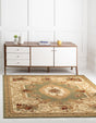Green 4' 1 x 4' 1 Versailles Square Area Rug