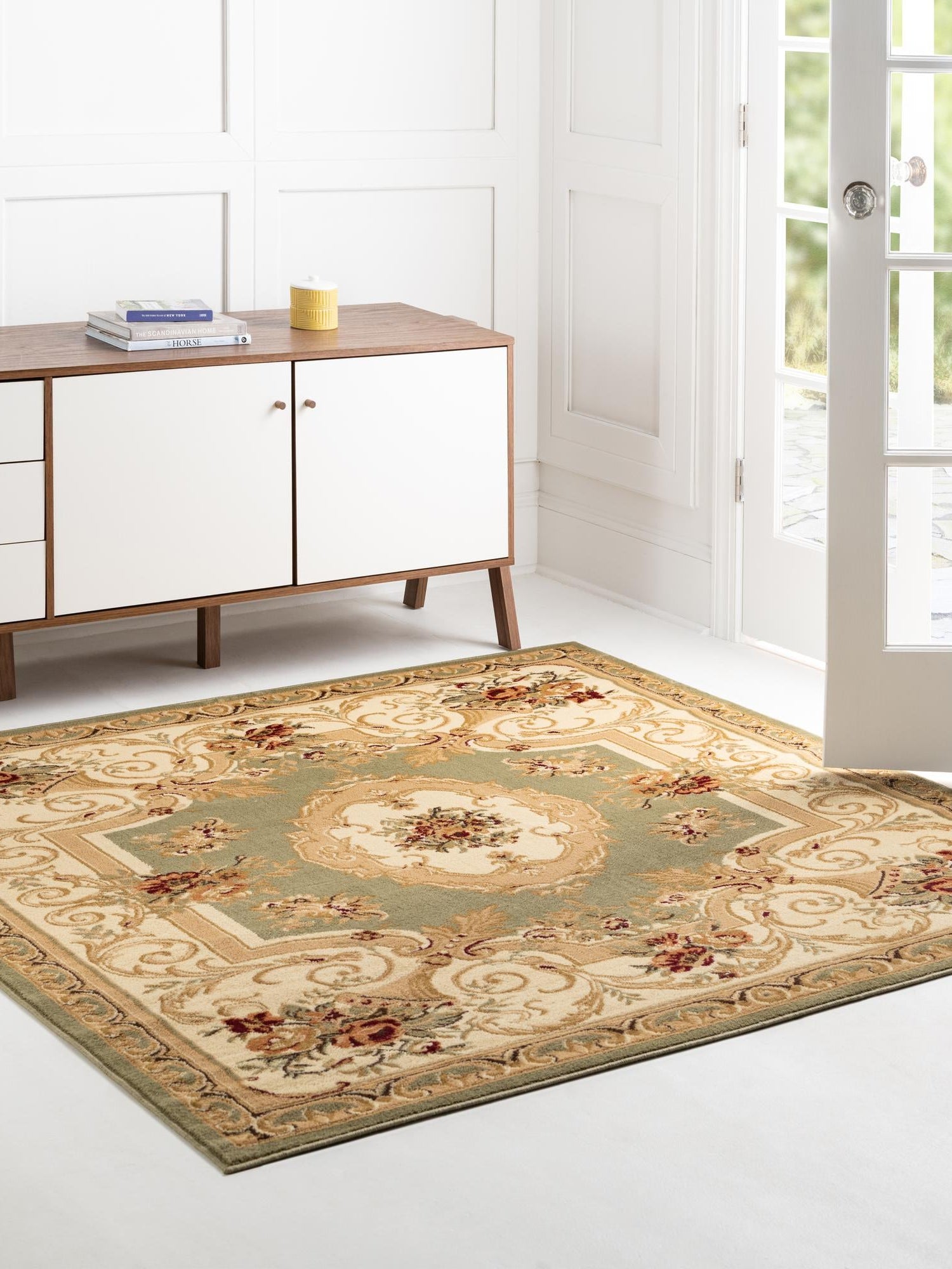 Green 10' x 10' Versailles Square Area Rug