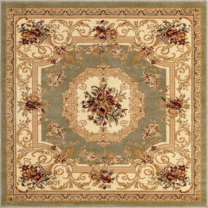 Green 5' 3 x 5' 3 Versailles Square Area Rug