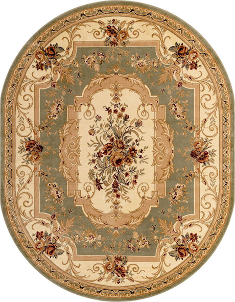 Green 7' 10 x 10' Versailles Oval Area Rug