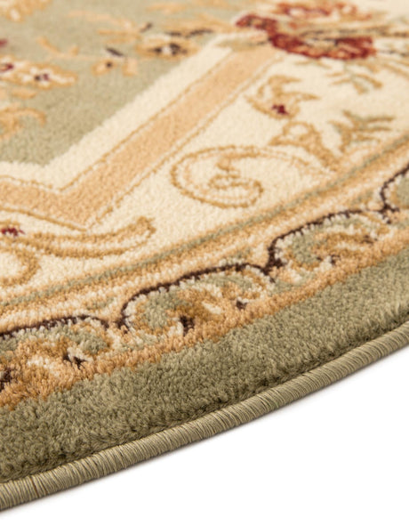 Green 3' 1 x 5' 3 Versailles Oval Area Rug Classic Traditional Motif Indoor Carpet for Hallways, Dining Rooms, Bedrooms, Living Room, Office for Sale at Rug Engine