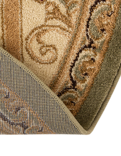 Green 4' 1 x 6' 1 Versailles Oval Area Rug Classic Traditional Motif Indoor Carpet for Hallways, Dining Rooms, Bedrooms, Living Room, Office for Sale at Rug Engine