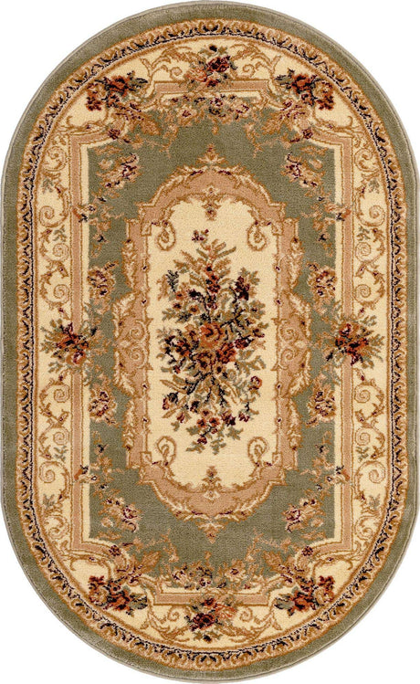 Green 3' 1 x 5' 3 Versailles Oval Area Rug