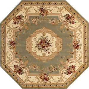 Green 7' 10 x 7' 10 Versailles Octagon Area Rug
