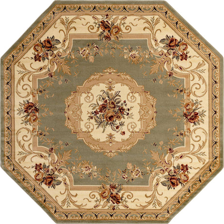 Green 7' 10 x 7' 10 Versailles Octagon Area Rug