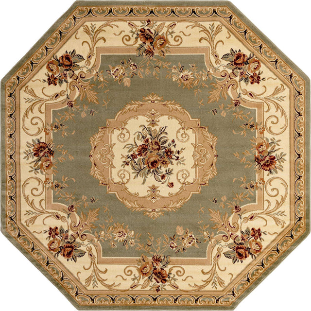 Green 7' 10 x 7' 10 Versailles Octagon Area Rug