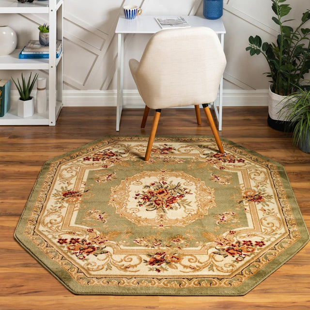 Green 5' 3 x 5' 3 Versailles Octagon Area Rug