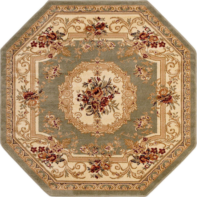 Green 5' 3 x 5' 3 Versailles Octagon Area Rug