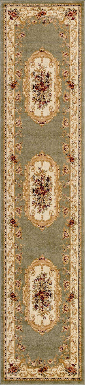 Green 2' 7 x 12' Versailles Runner Area Rug