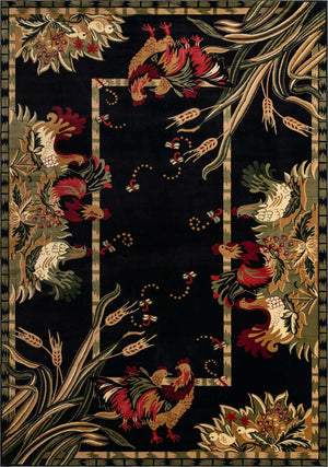 Black 10' x 14' 1 Barnyard Rectangle Area Rug 100% Polypropylene With Cotton Backing Traditional Cottage Rustic Classical Carpet for Living Office Bedroom Dining Room Easy to Clean Long Lasting & Durable Decor for Sale at Rug Engine