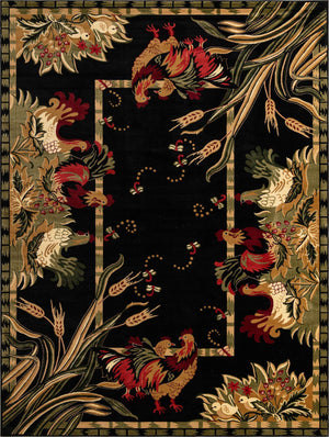 Black 10' x 13' 1 Barnyard Rectangle Area Rug 100% Polypropylene With Cotton Backing Traditional Cottage Rustic Classical Carpet for Living Office Bedroom Dining Room Easy to Clean Long Lasting & Durable Decor for Sale at Rug Engine