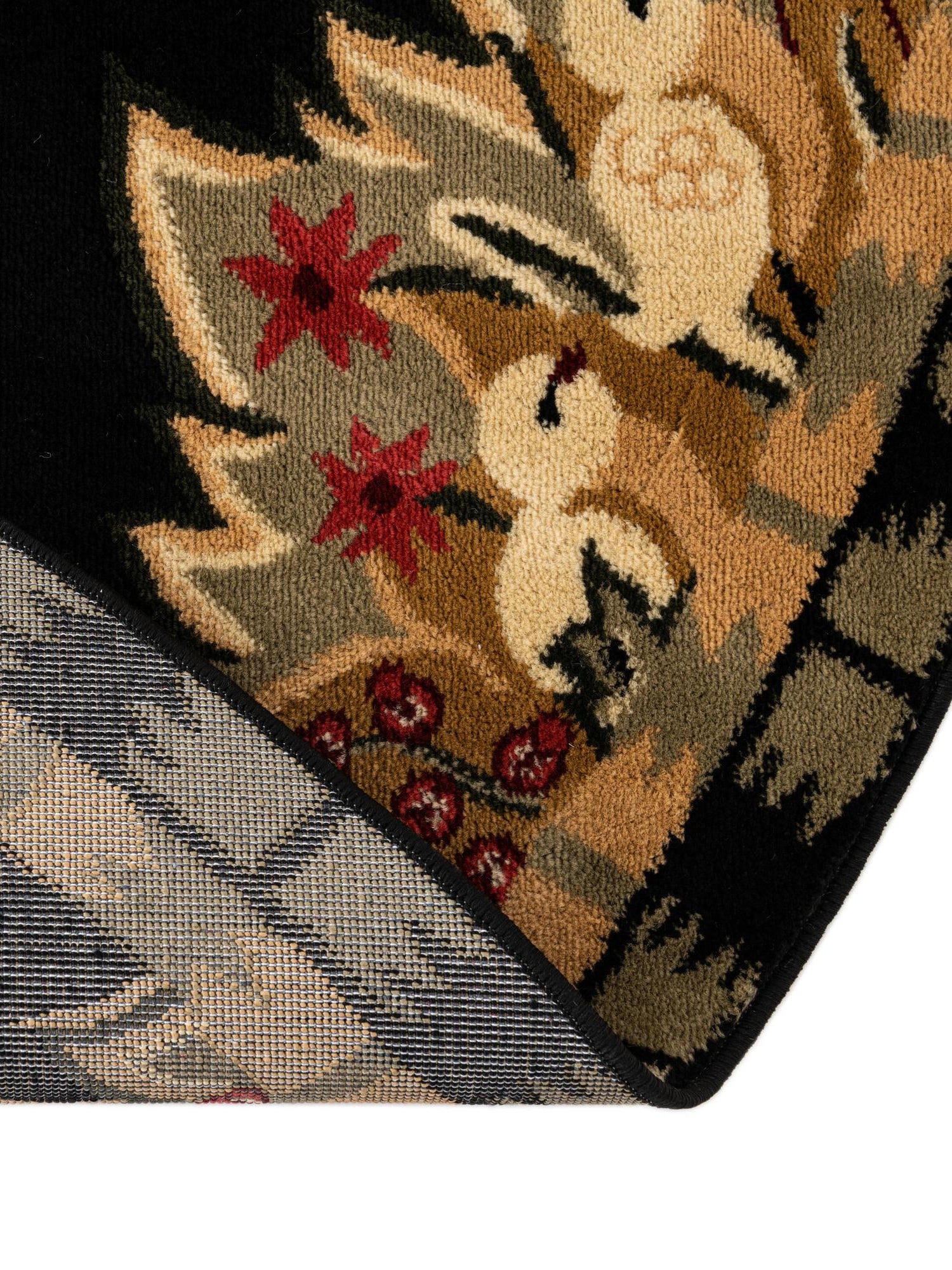 Black 4' 1 x 6' 1 Barnyard Oval Area Rug 100% Polypropylene With Cotton Backing Traditional Cottage Rustic Classical Carpet for Living Office Bedroom Dining Room Easy to Clean Long Lasting & Durable Decor for Sale at Rug Engine