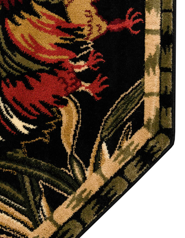 Black 7' 10 x 7' 10 Barnyard Octagon Area Rug 100% Polypropylene With Cotton Backing Traditional Cottage Rustic Classical Carpet for Living Office Bedroom Dining Room Easy to Clean Long Lasting & Durable Decor for Sale at Rug Engine