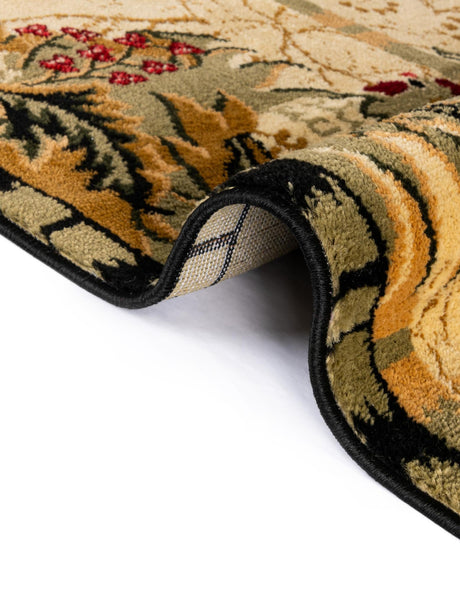 Cream 5' 3 x 8' Barnyard Oval Area Rug 100% Polypropylene With Cotton Backing Traditional Cottage Rustic Classical Carpet for Living Office Bedroom Dining Room Easy to Clean Long Lasting & Durable Decor for Sale at Rug Engine