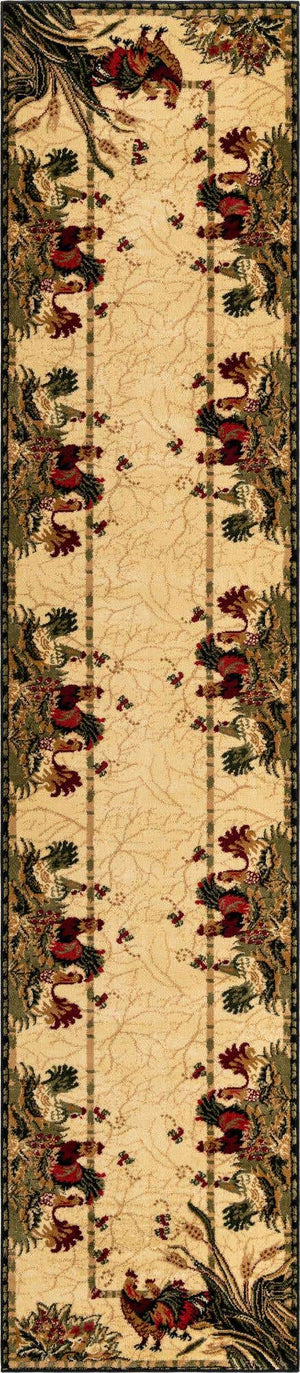 Cream 2' 7 x 12' Barnyard Runner Area Rug 100% Polypropylene With Cotton Backing Traditional Cottage Rustic Classical Carpet for Living Office Bedroom Dining Room Easy to Clean Long Lasting & Durable Decor for Sale at Rug Engine