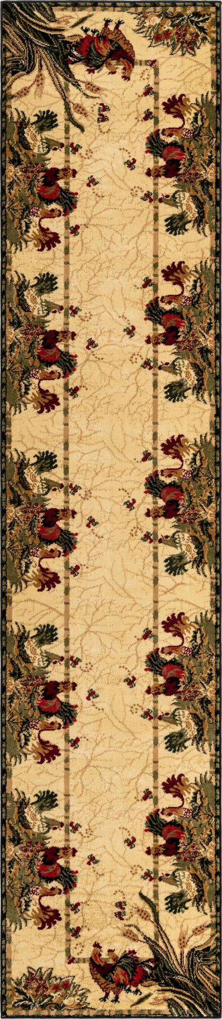 Cream 2' 7 x 12' Barnyard Runner Area Rug 100% Polypropylene With Cotton Backing Traditional Cottage Rustic Classical Carpet for Living Office Bedroom Dining Room Easy to Clean Long Lasting & Durable Decor for Sale at Rug Engine